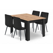 Set Sala da Pranzo Libra con Tavolo 120x80cm e 4 Sedie in Velluto