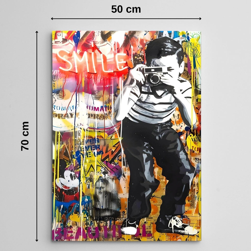 Naneteno, Quadro Materiale Struttura in Tessuto, 50x70h cm Multicolore