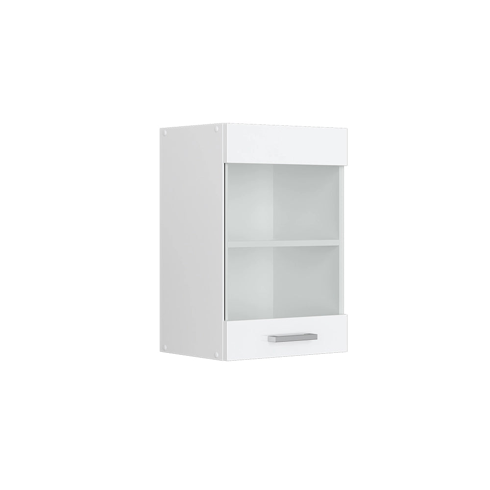 Vicco Mobile da cucina in vetro Bianco lucido 40 cm