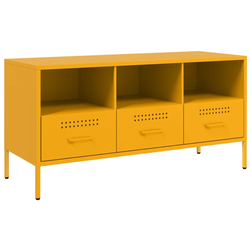 Mobile TV Giallo Senape 100,5x39x50,5 cm in Acciaio 843039