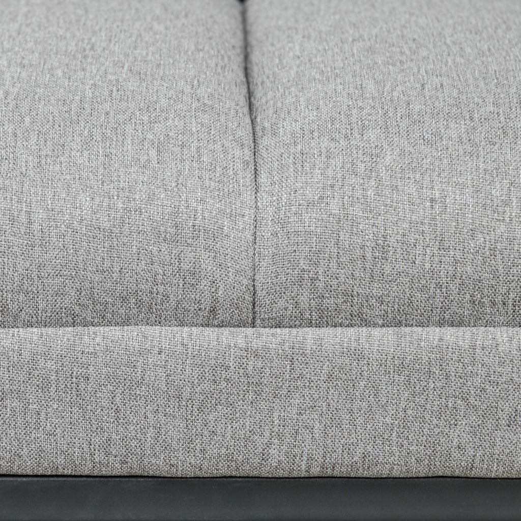 Panca imbottita in effetto lino 120 x 34 x 40 cm, grigio chiaro, portata fino a 200 kg