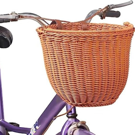 Cesto per bicicletta con cane davanti