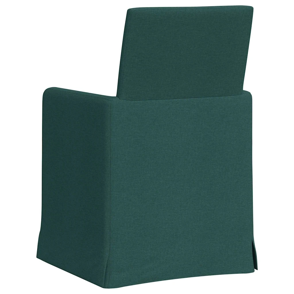 Sedie da pranzo 2 pcs Verde scuro 57 x 67 x 95 cm Tessuto