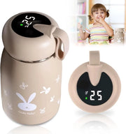 Biberon portatile per bambini - termos per viaggio - becher di acciaio inossidabile - con display di temperatura LED - biberon per caldo e freddo.