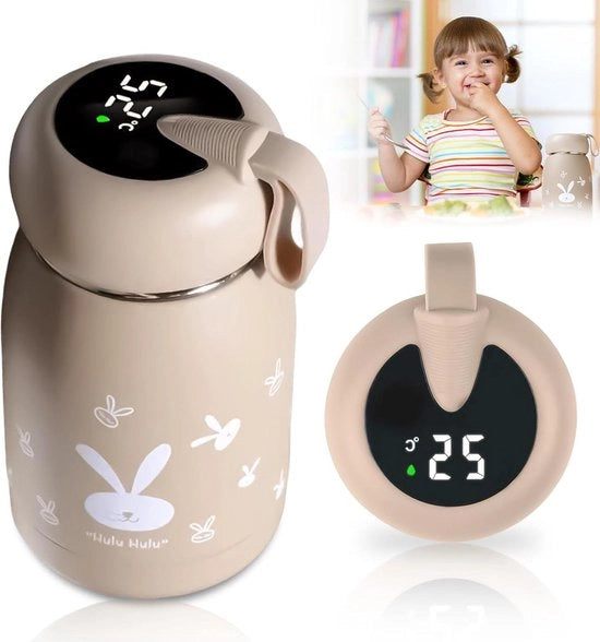 Biberon portatile per bambini - termos per viaggio - becher di acciaio inossidabile - con display di temperatura LED - biberon per caldo e freddo.