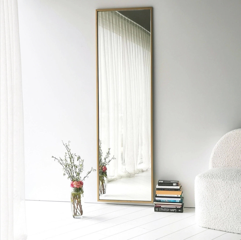 Becrux, Specchio Materiale Struttura in Metallo, 60x170h cm oro