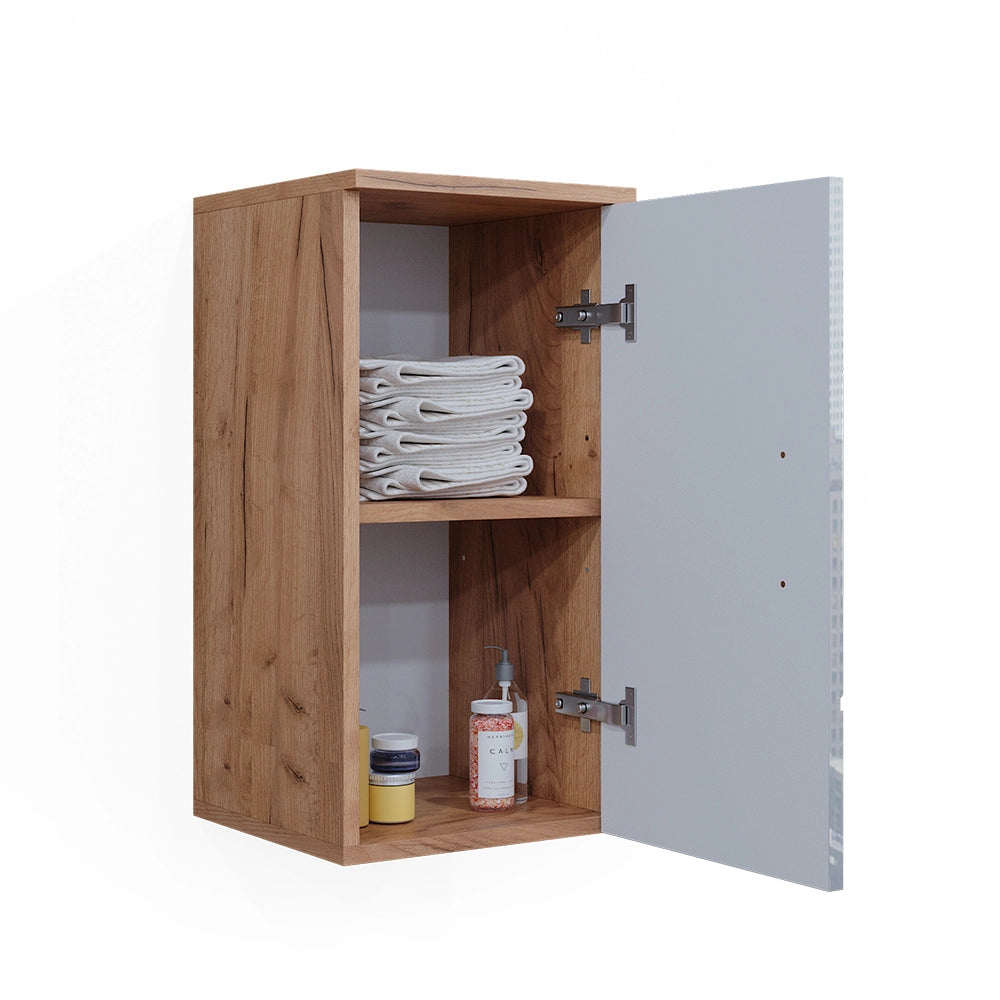 Mobile bagno Irma Bianco lucido/Rovere dorato 30 x 59 cm con ripiano Vicco
