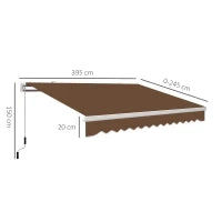 Tenda da Sole per Esterno Avvolgibile a Manovella in Metallo e Alluminio, 4x2.5m, Rosso Ruggine
