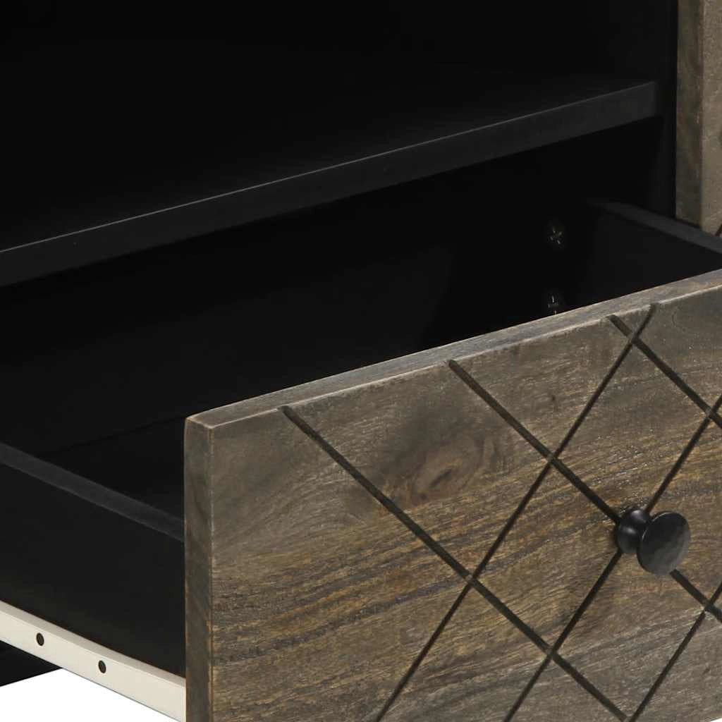 Mobile porta TV moderno con ampio spazio di archiviazione 105 x 33 x 46 cm legno massello nero 02_0057727