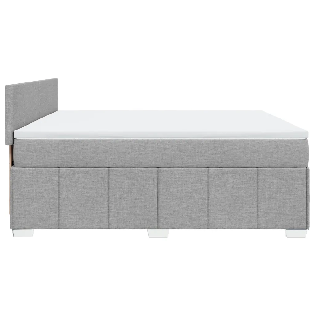 Giroletto a Molle con Materasso Grigio Chiaro180x200 cm Tessuto