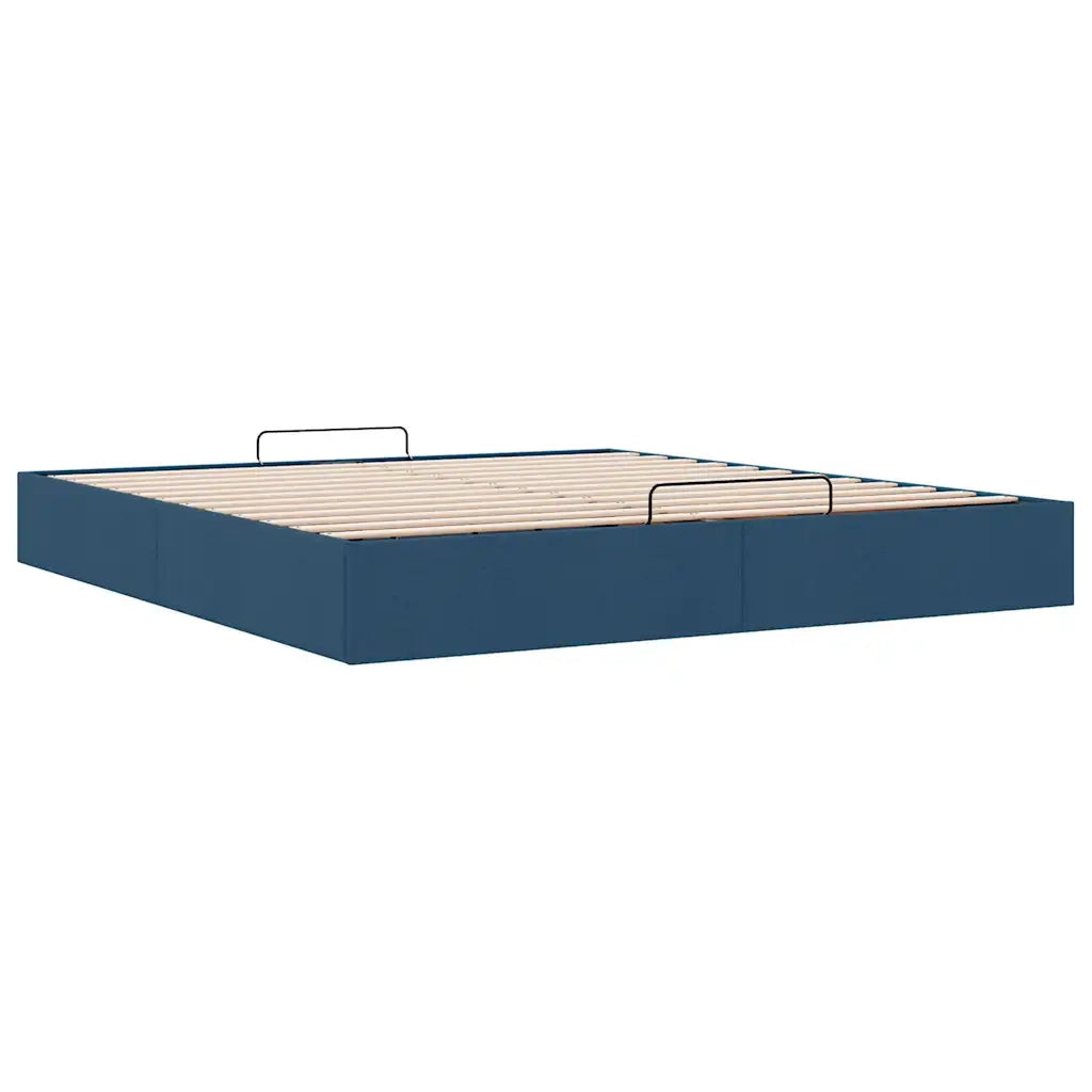 vidaXL Struttura Letto Pouf senza Materasso Blu 180x200cm in Tessuto