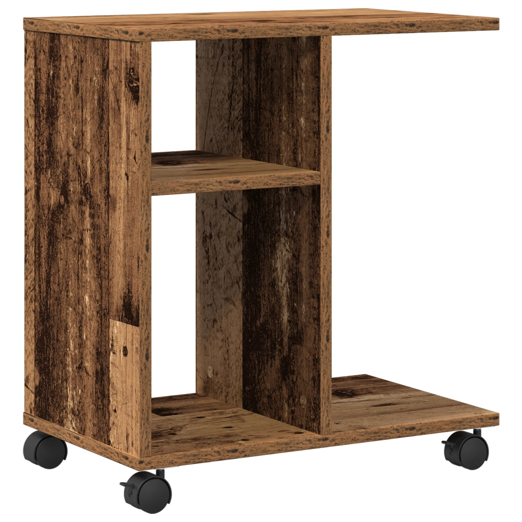 Tavolino  con ruote in legno vecchio 50x30x55 cm in legno ingegnerizzato
