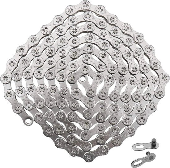 116 Collegamenti Piastratura Argento Catena per Bicicletta con Collegamento Rapido - Accessori di Ricambio per Mountain Bike e Bicicletta da Corsa