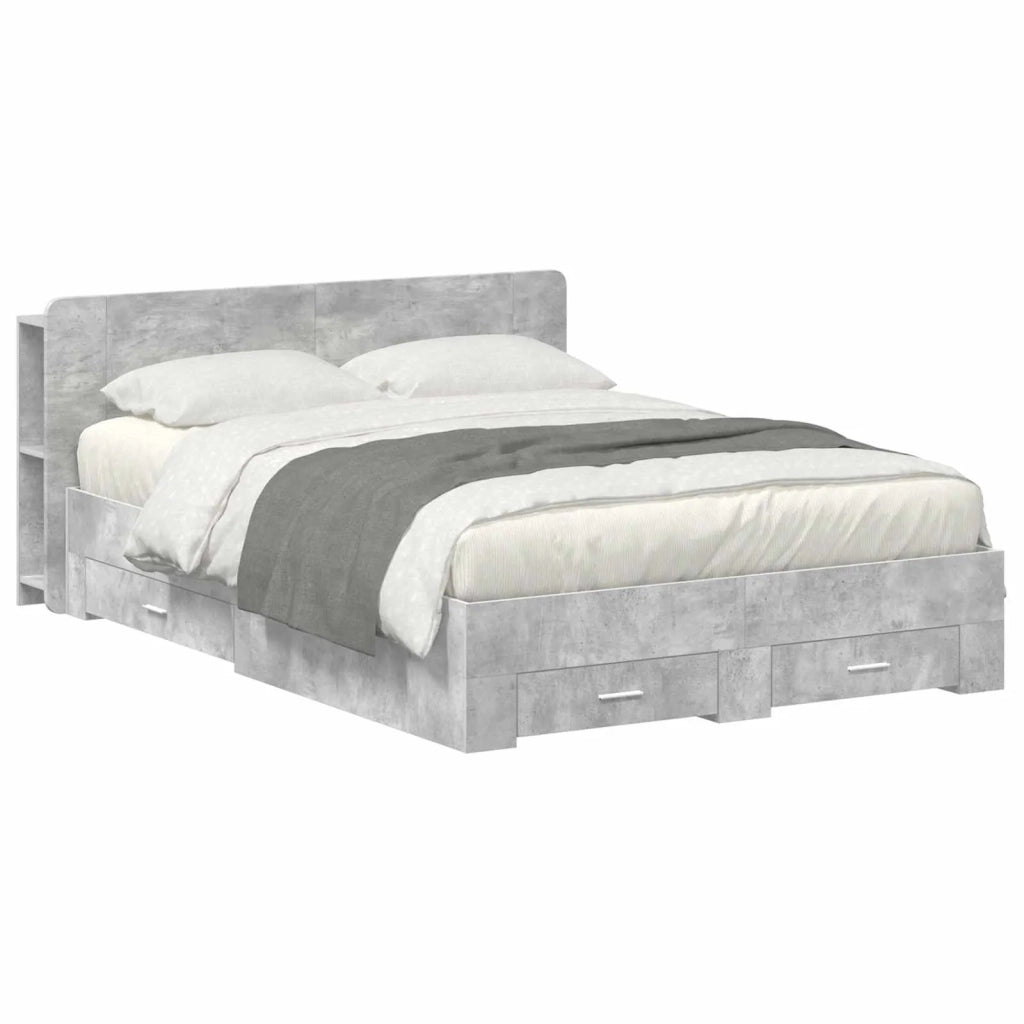 Telaio del letto con storage Grigio Cemento 160 x 200 cm 3433781