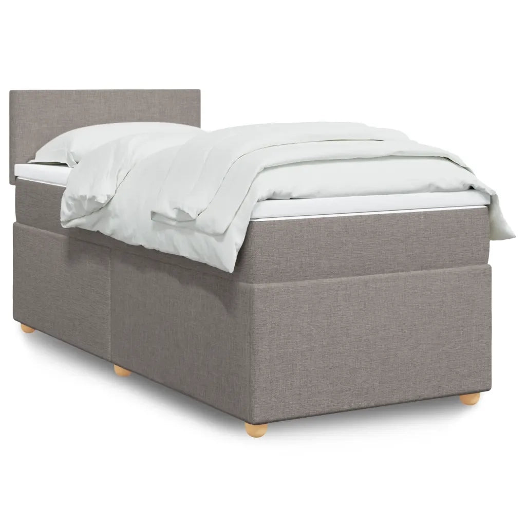 vidaXL Giroletto a Molle con Materasso Tortora 90x200 cm inTessuto