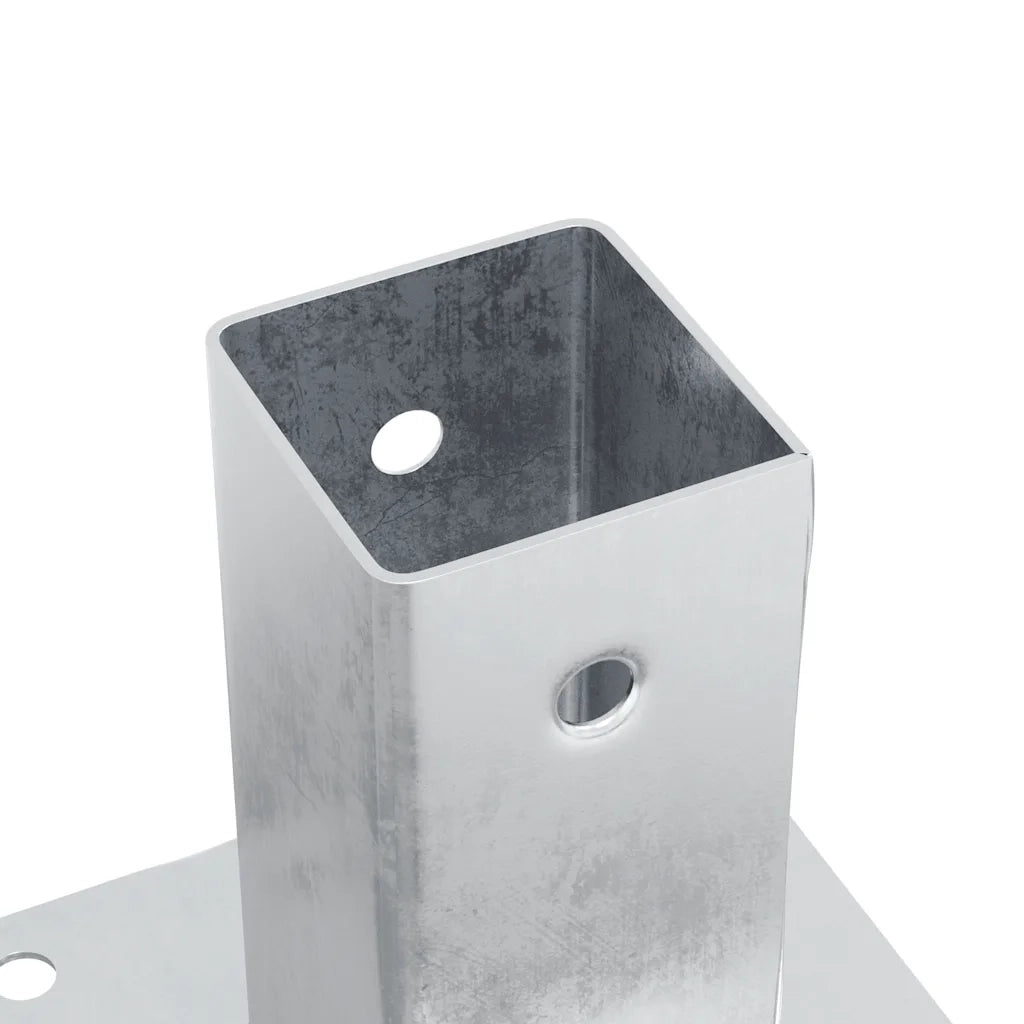 vidaXL Basi per Pali Quadrate 12 pz Argento 61x61 mm Acciaio Zincato