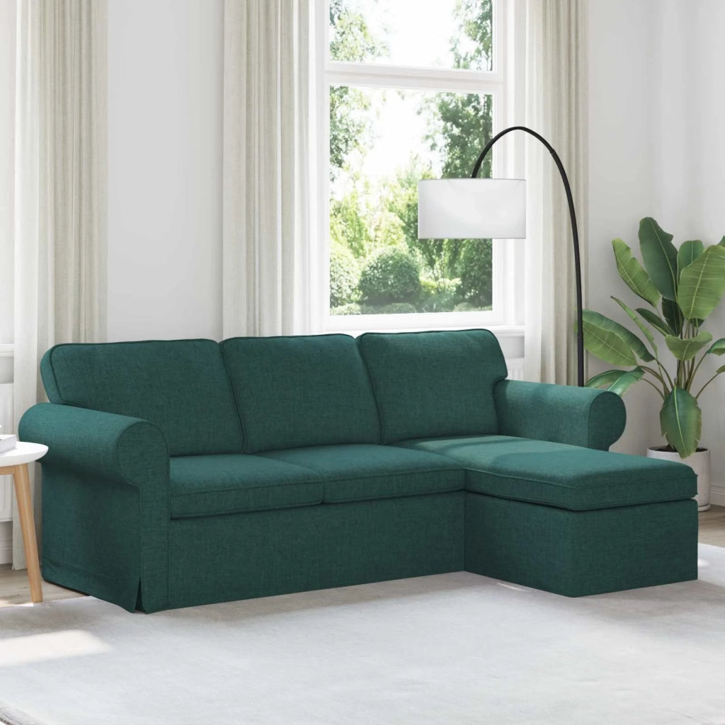 Divano Verde Scuro 215 x 138 x 80 cm Tessuto