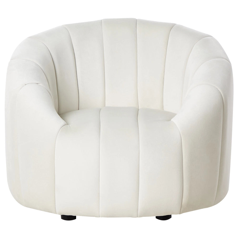 Poltrona in velluto bianco sporco in tessuto morbido Design contemporaneo e retrò Seduta imbottita e schienale basso