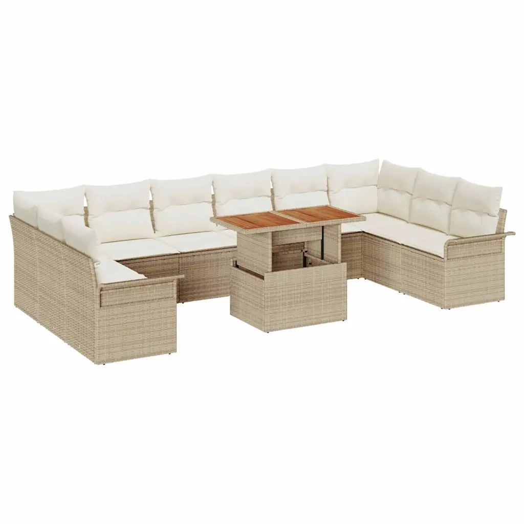 Set Divano da Giardino 11 pcs Beige Poly Rattan 3358122