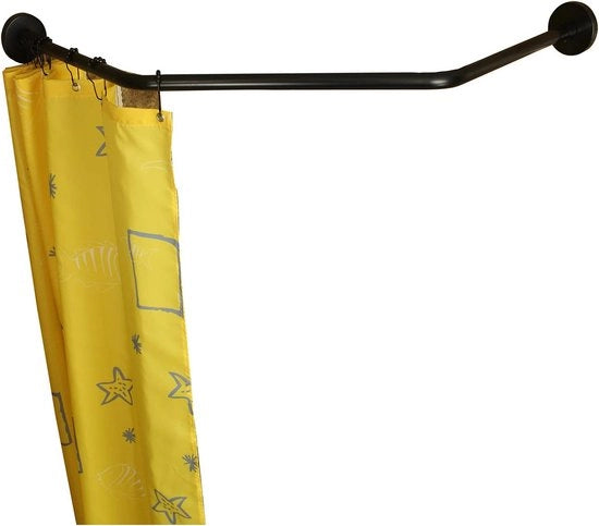 Douchegordijn Stang L-Vormig per Angolo Bagno e Docce - Regolabile in Acciaio Inox.
