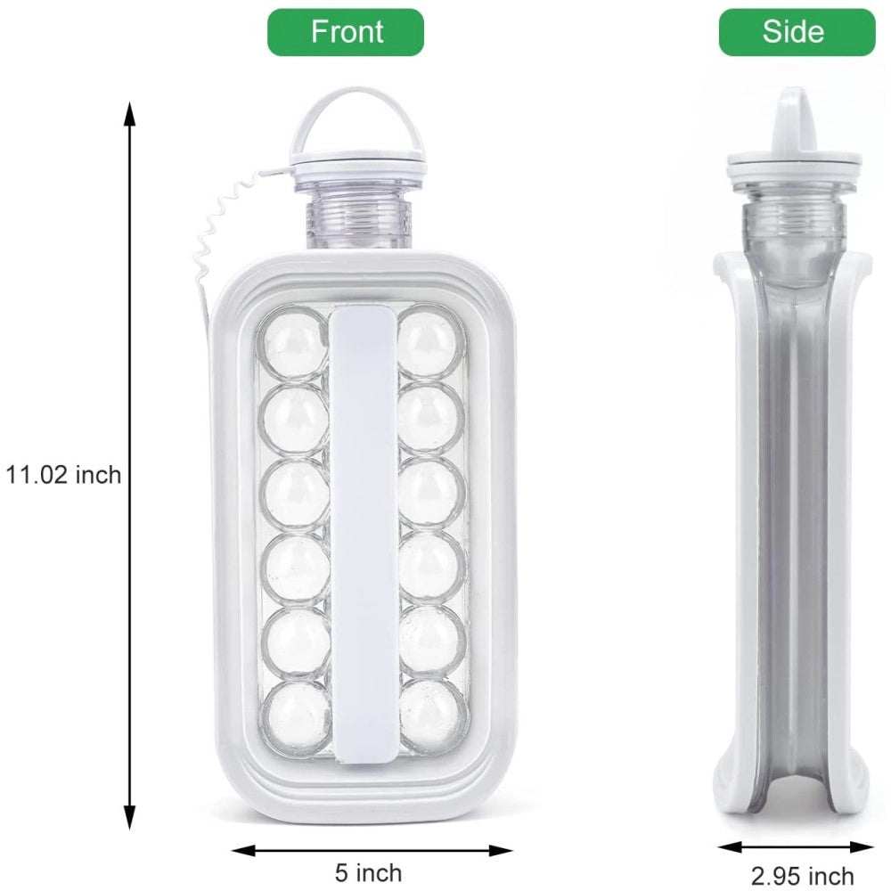 Trade Shop - Stampo Forma Per 17 Cubetti Di Ghiaccio Portatile Bottiglia Termica Bibite 2in1 -