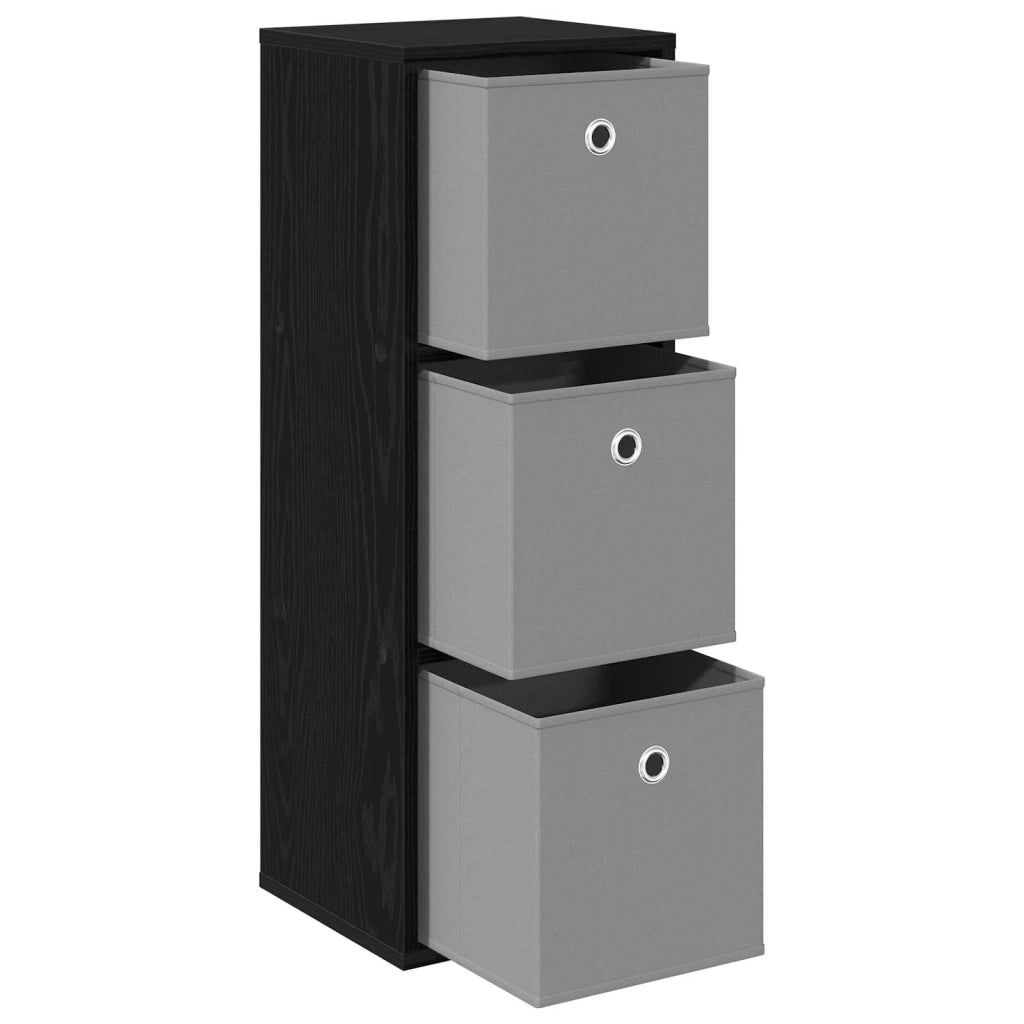 Credenza con cassetto Rovere Nero 30,5 x 27 x 84,5 cm