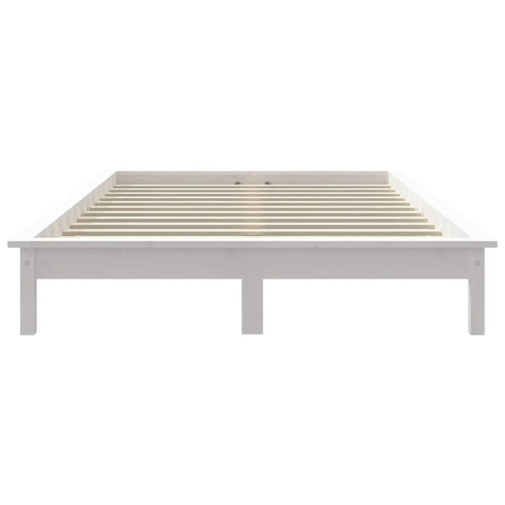 Letto senza Materasso Bianco 140x190 cm Legno Massello di Pino