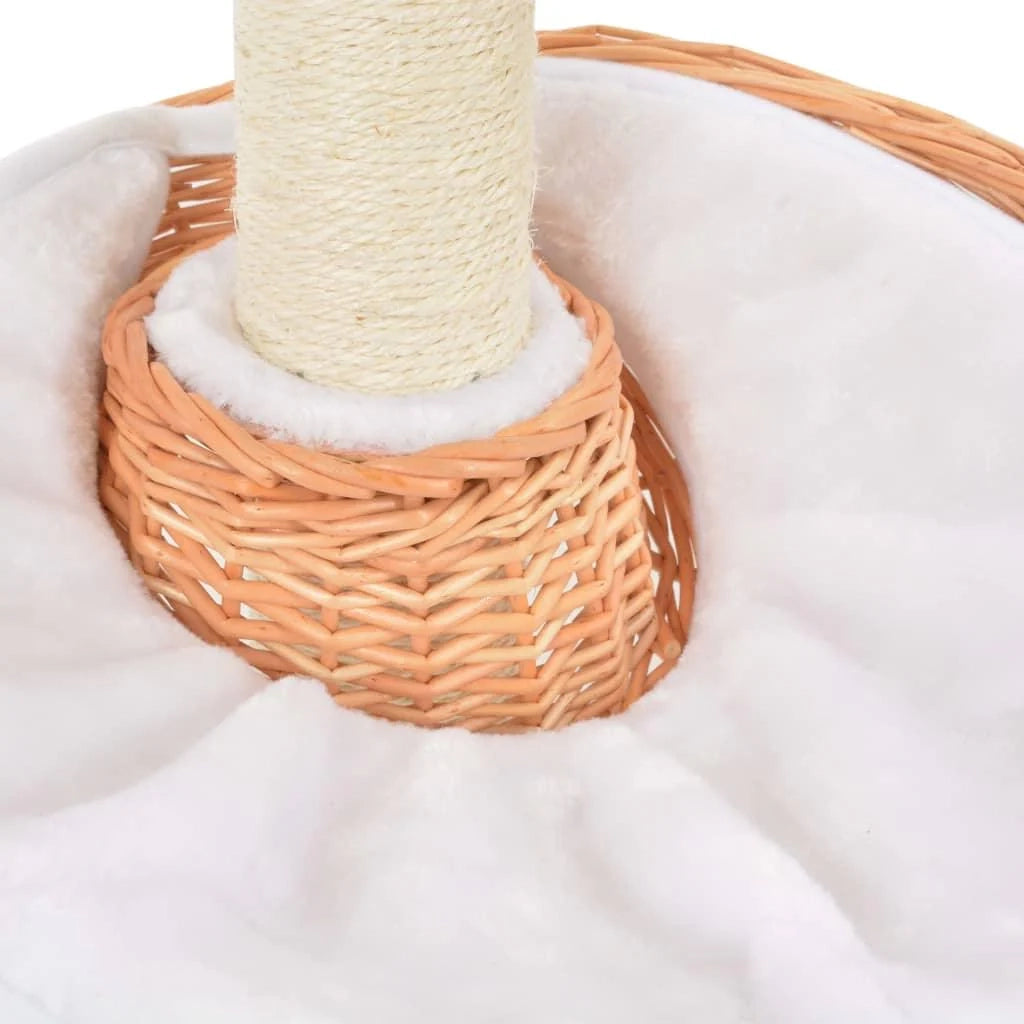 Tiragraffi albero per gatti cuccia per gatti giocattolo peluche in sisal naturale e legno di salice 3702280