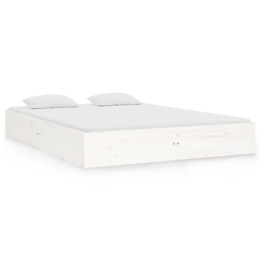 Giroletto-Struttura Letto Bianco in Legno Massello 140x190 cm 483036