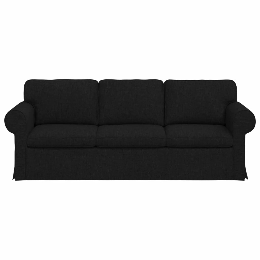 Divano Nero 215 x 82 x 80 cm Tessuto