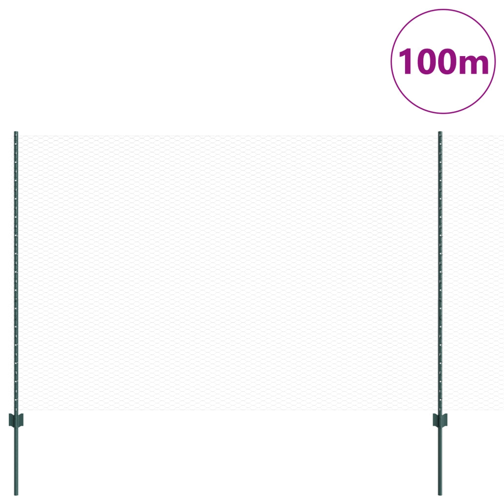 Posti per Recinzione  11 pcs U-Channel Verde 150 cm Acciaio