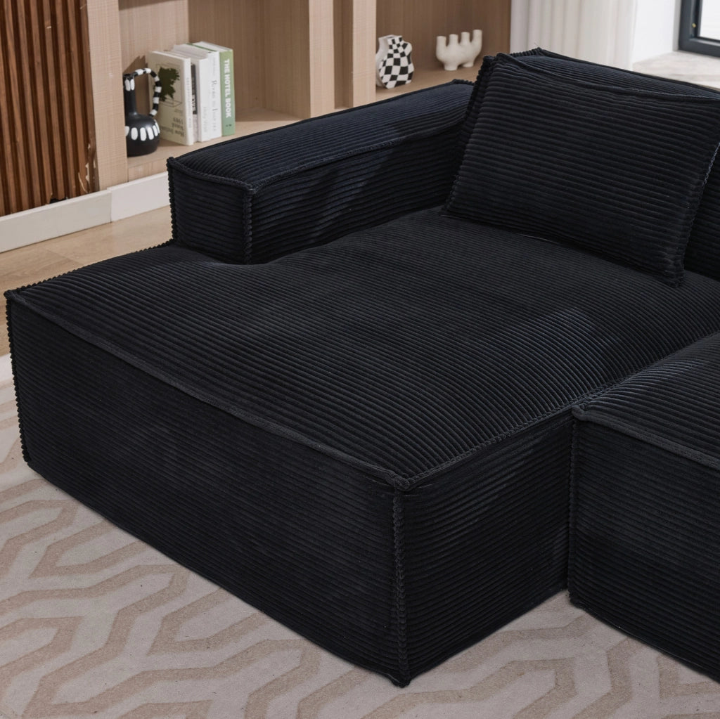 Divano imbottito 235 cm in poliestere nero HOMVRA