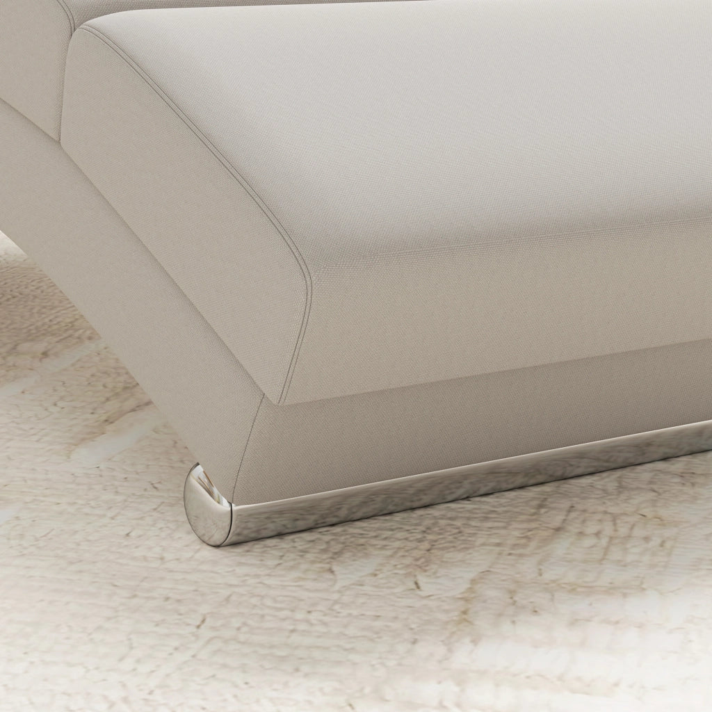 Poltrona relax massaggiante e riscaldata con poggiapiedi ¨C zephmum ¨C tessuto effetto lino crema