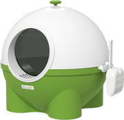 Cassetta per Gatti con Coperchio e Lavoro - Per Interno - Adatto a Gatti fino a 4 kg - Plastica Verde+Bianco - 53 x 51 x 48 cm