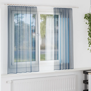 Tende in Voile con Tasche per Aste 2 pz Blu Reale 4102211