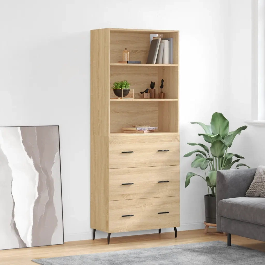 Credenza | Madia | Buffet da pranzo | Armadio da pranzo Rovere Sonoma 69,5x34x180 cm in Legno Multistrato