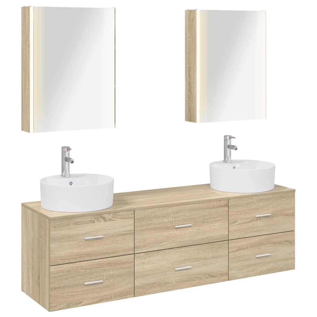 Set di mobili per il bagno 5 pcs Rovere Sonoma 3406889