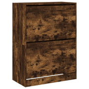 Scarpiera mobile contenitore per scarpe mobile per ingresso/corridoio/soggiorno 2 cassetti a ribalta marrone fumé 02_0021334