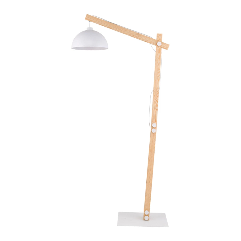 Lampada da terra OSLO bianca legno E27 15W TK-Lighting 5592