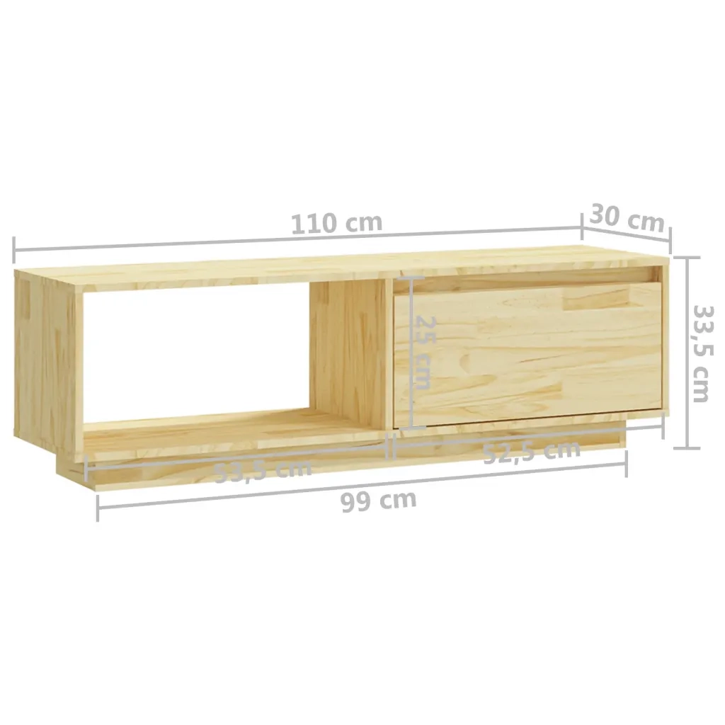 Mobile TV | Armadietto TV | Mobile Porta TV 110x30x33,5 cm in Legno Massello di Pino