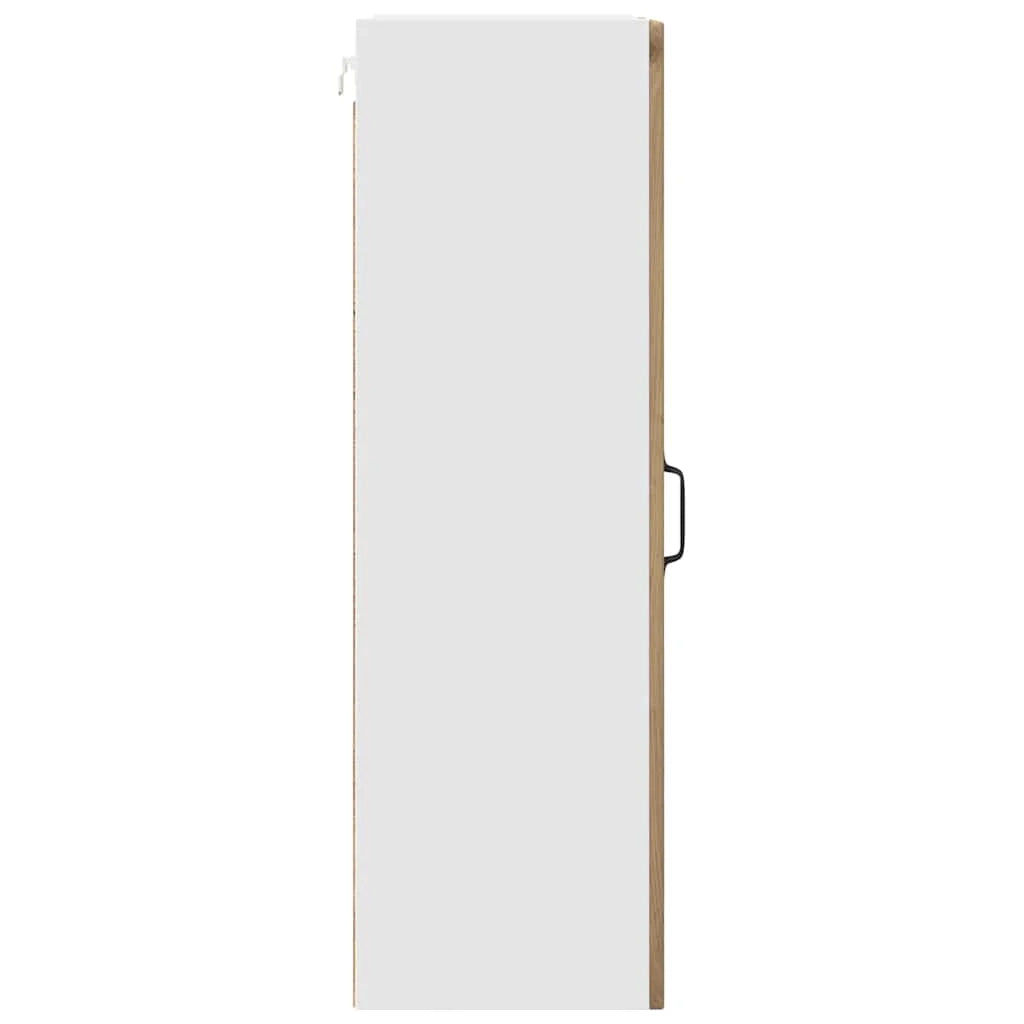 Mobile da cucina moderno a parete con 3 ripiani 50 x 31 x 100 cm finitura rovere ingegnerizzato realizzato artigianalmente 02_0054474