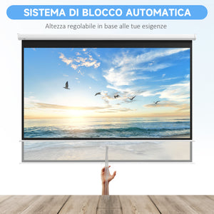 Telo per Proiettore 120" Rapporto 16:9 Installazione a Muro o Soffitto Bianco