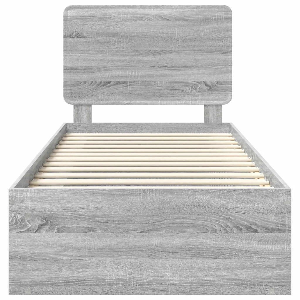 Struttura del letto Grigio Sonoma 100 x 200 cm Pino massello 3412529
