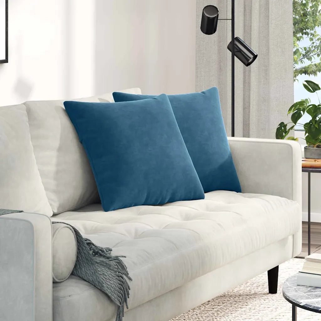 Cuscini da Divano 2 pcs Blu 50 x 50 cm Tessuto in Cords