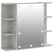 Armadio a specchio con illuminazione a LED 70 x 16,5 x 60 cm grigio 02_0006674