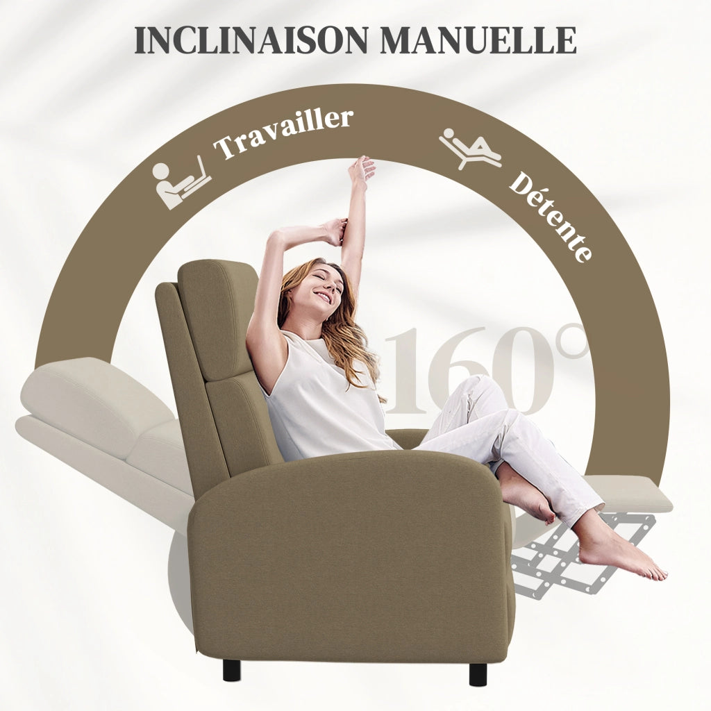 Poltrona relax reclinabile ¨C zephmum ¨C Grigio scuro, tessuto velluto, 88x102x110