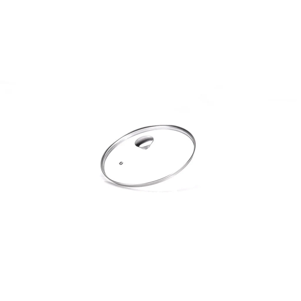 COPERCHIO VETRO E ACCIAIO ?ALLEGRO INOX? Ø cm. 18  - MONETA