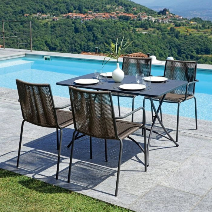 Tavolo Rettangolare Pieghevole In Ferro Arizona 120x80 Cm Misure: 70 x 70 cm
