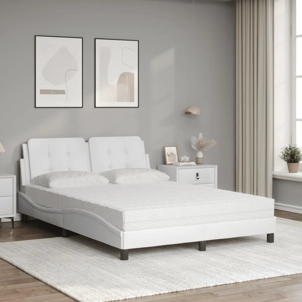 Giroletto senza Materasso Zadar Bianco 140x200 cm in Similpelle