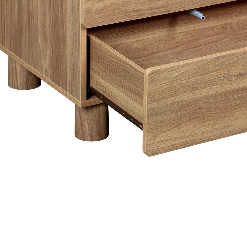 Cassettiera effetto legno, 6 cassetti, legno di nocciolo